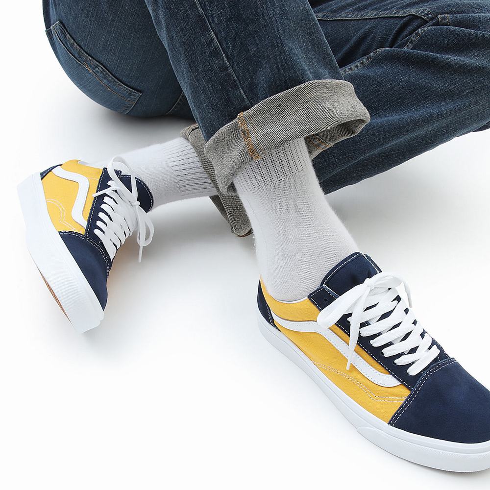 Men's Vans Classic Sport Old Skool Sneakers Yellow / Navy | USA65094