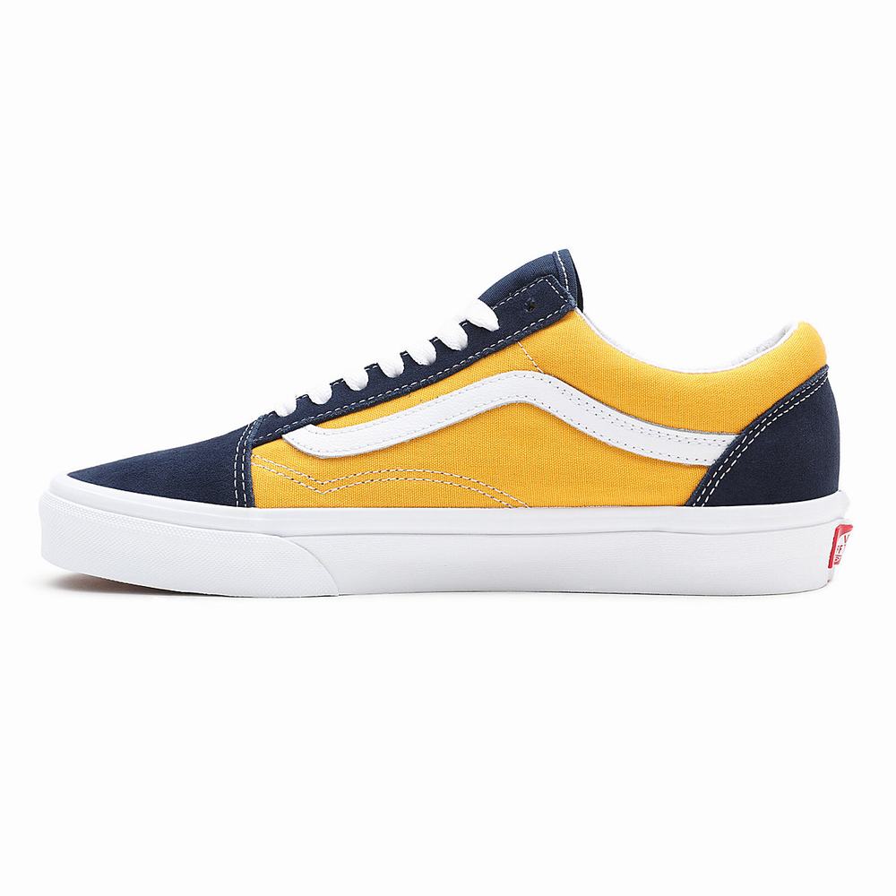 Men's Vans Classic Sport Old Skool Sneakers Yellow / Navy | USA65094