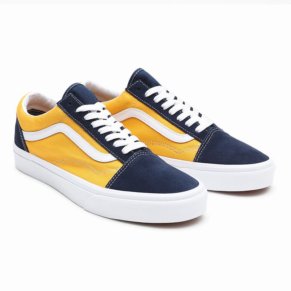 Men\'s Vans Classic Sport Old Skool Sneakers Yellow / Navy | USA65094