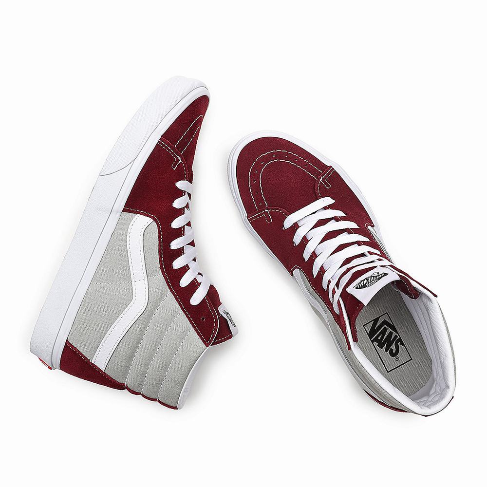 Men's Vans Classic Sport Sk8-Hi Sneakers Red / Grey | USA30172