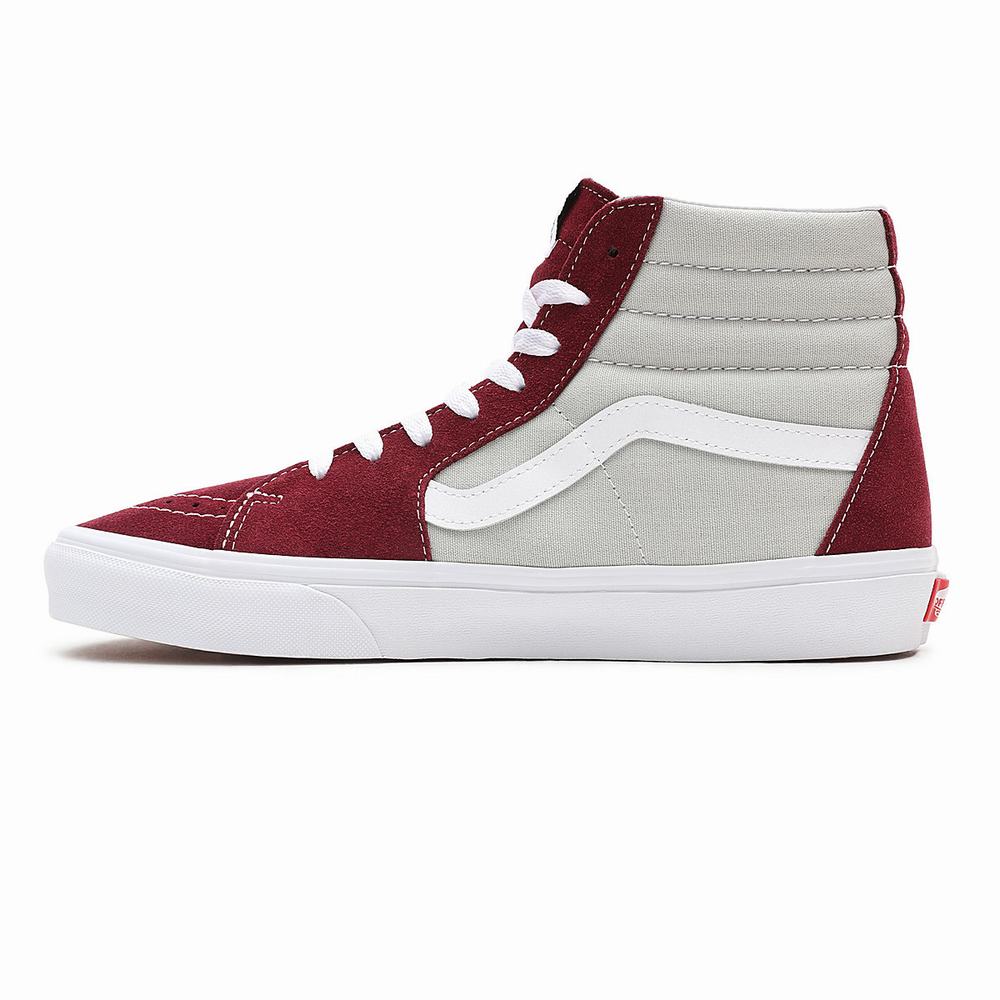 Men's Vans Classic Sport Sk8-Hi Sneakers Red / Grey | USA30172