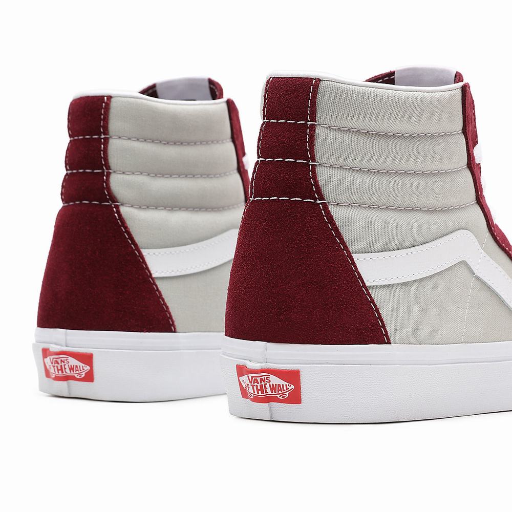 Men's Vans Classic Sport Sk8-Hi Sneakers Red / Grey | USA30172