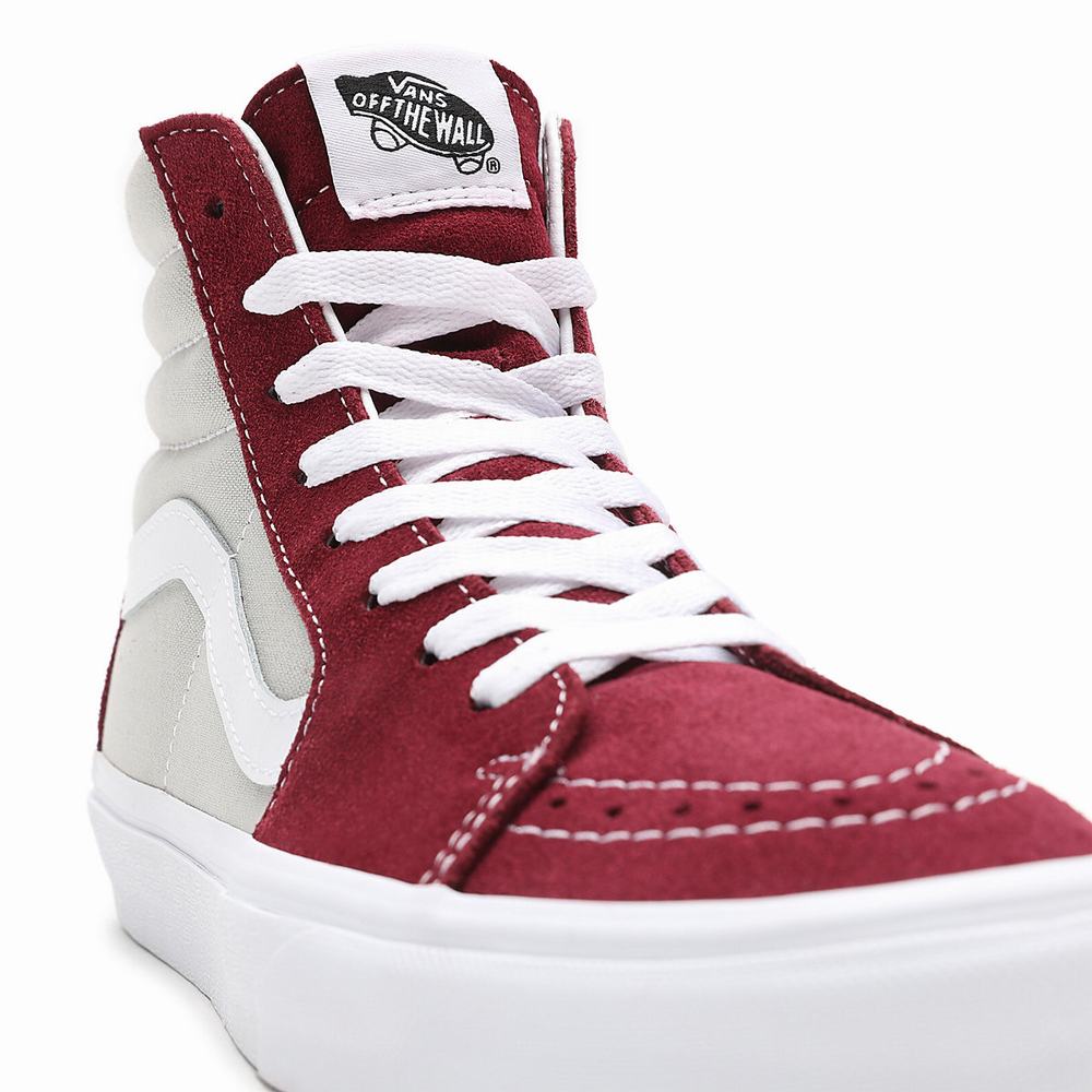 Men's Vans Classic Sport Sk8-Hi Sneakers Red / Grey | USA30172