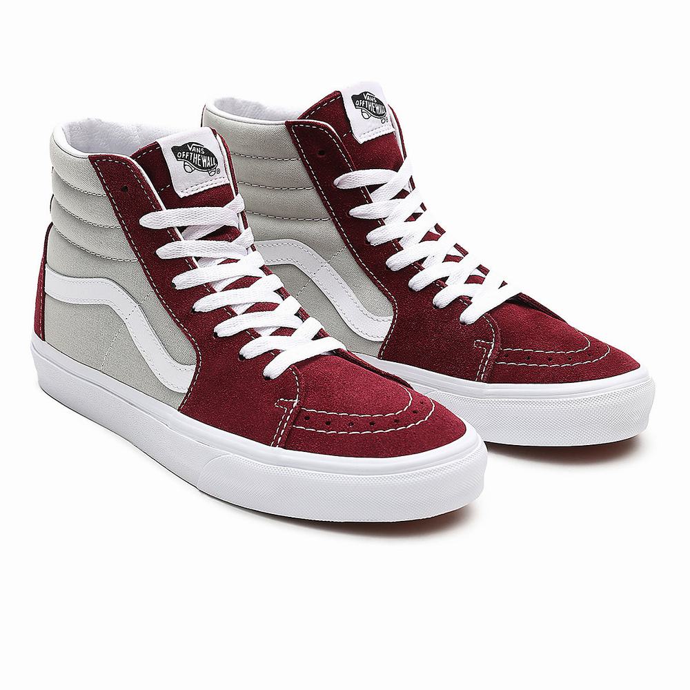 Men\'s Vans Classic Sport Sk8-Hi Sneakers Red / Grey | USA30172