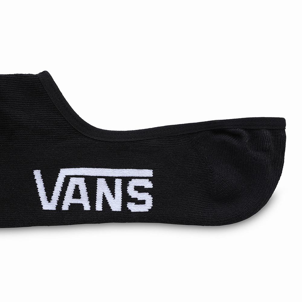 Men's Vans Classic Super No Show (3 Pair PK) Socks Black | USA40398