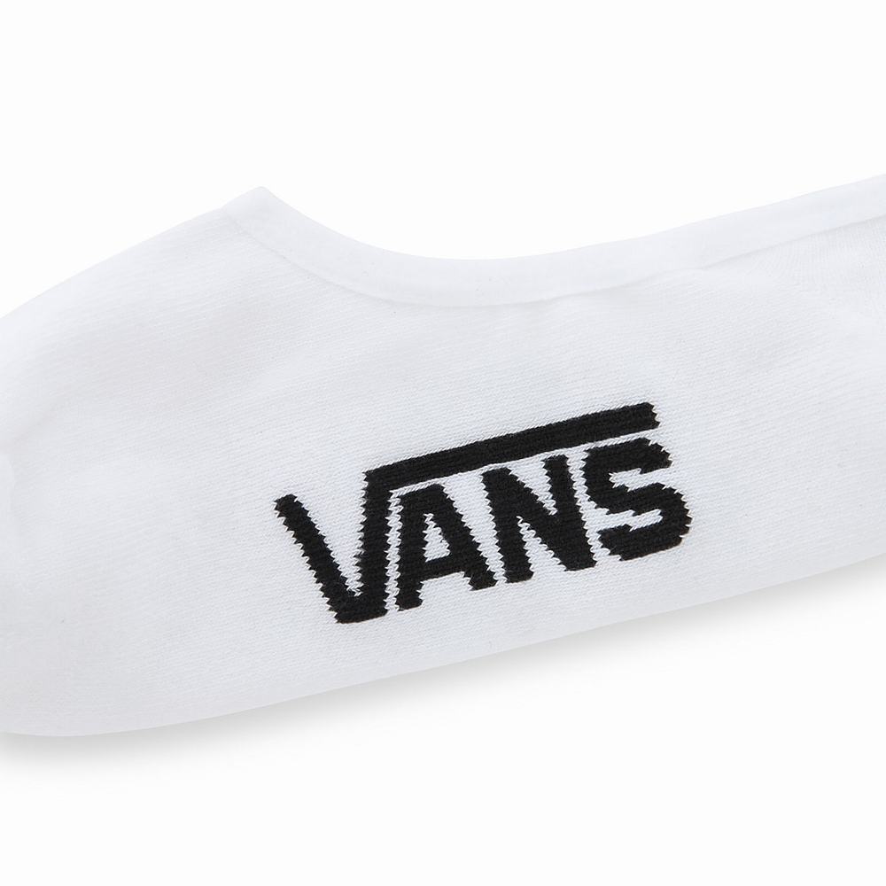 Men's Vans Classic Super No Show (3 pairs) Socks White | USA27385