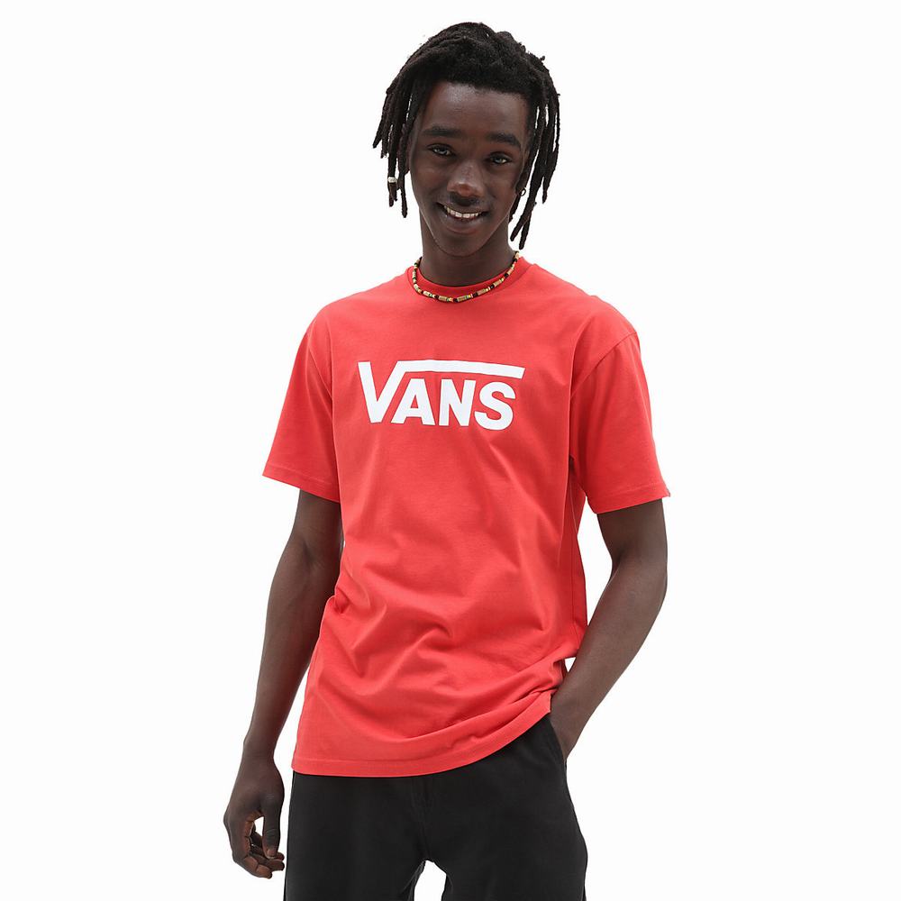 Men\'s Vans Classic T Shirts Red | USA81350