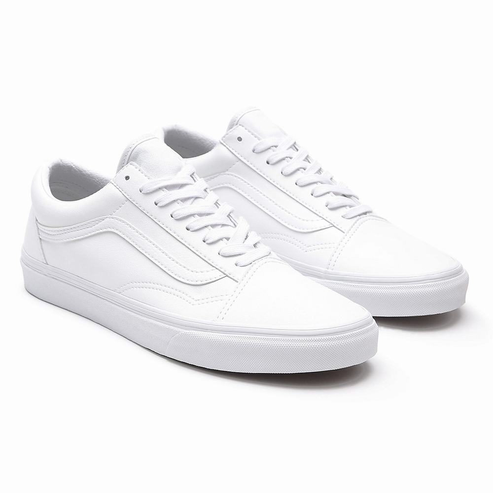 Men\'s Vans Classic Tumble Old Skool Sneakers White | USA42896