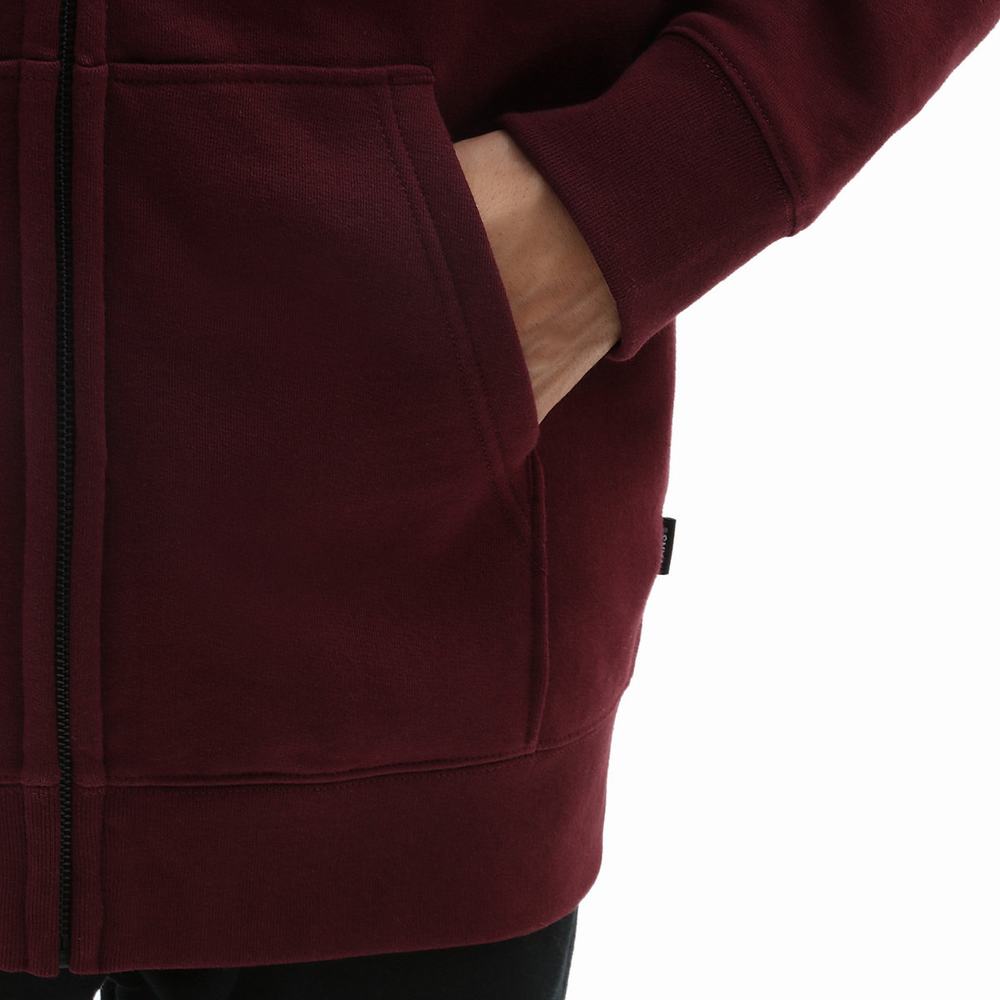 Men's Vans Classic Zip Hoodie Red | USA86912