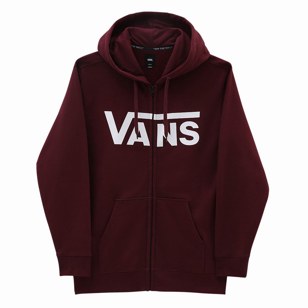 Men's Vans Classic Zip Hoodie Red | USA86912