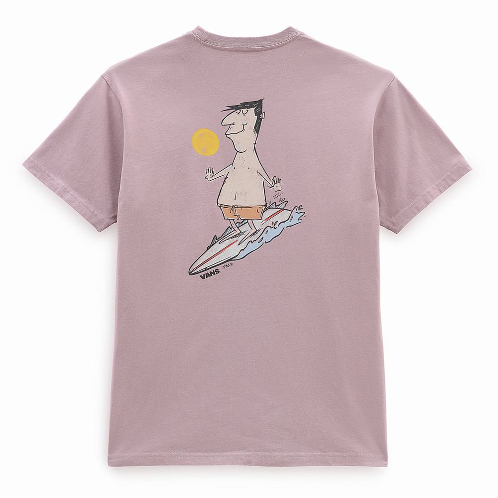 Men's Vans Coasting In T Shirts Pink | USA98206