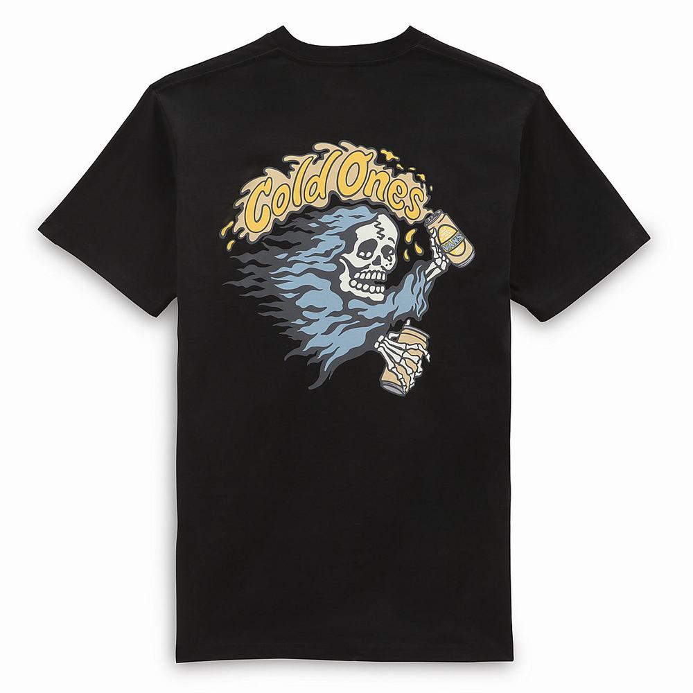 Men's Vans Cold Ones T Shirts Black | USA94370