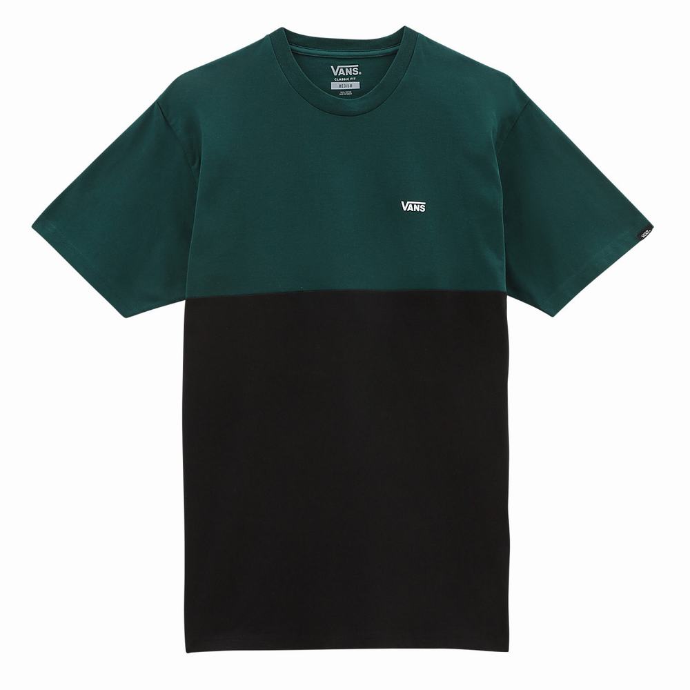 Men's Vans Colorblock T Shirts Black / Green | USA29864