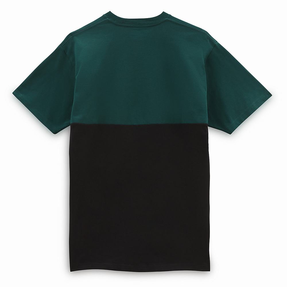 Men's Vans Colorblock T Shirts Black / Green | USA29864