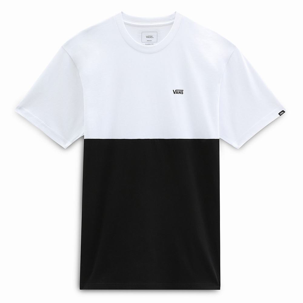 Men's Vans Colorblock T Shirts Black / White | USA54893