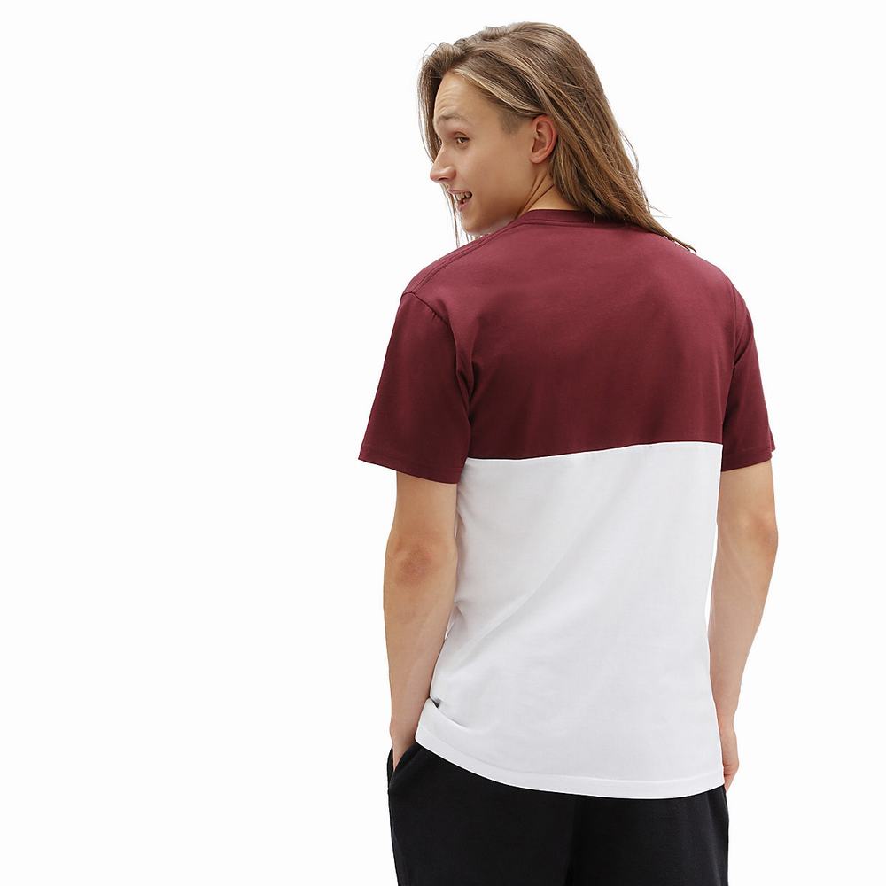 Men's Vans Colorblock T Shirts Red | USA17984