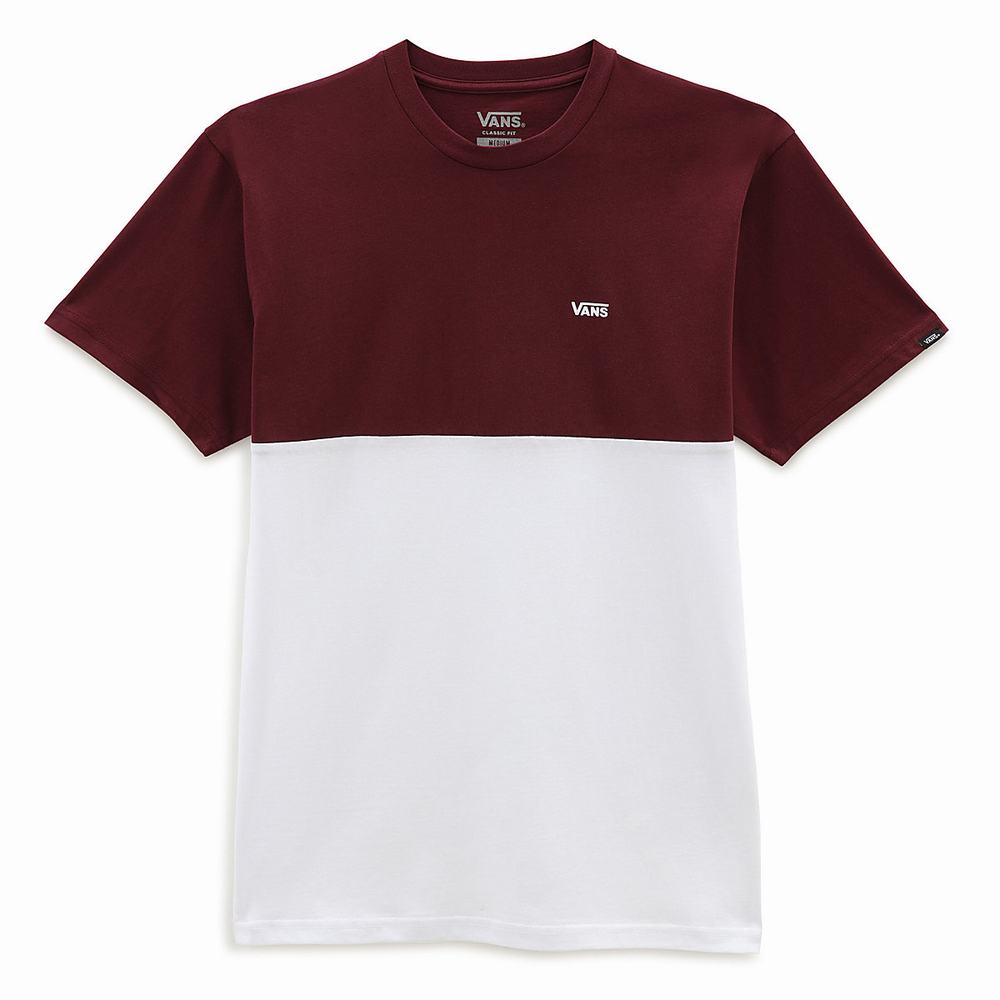 Men's Vans Colorblock T Shirts Red | USA17984