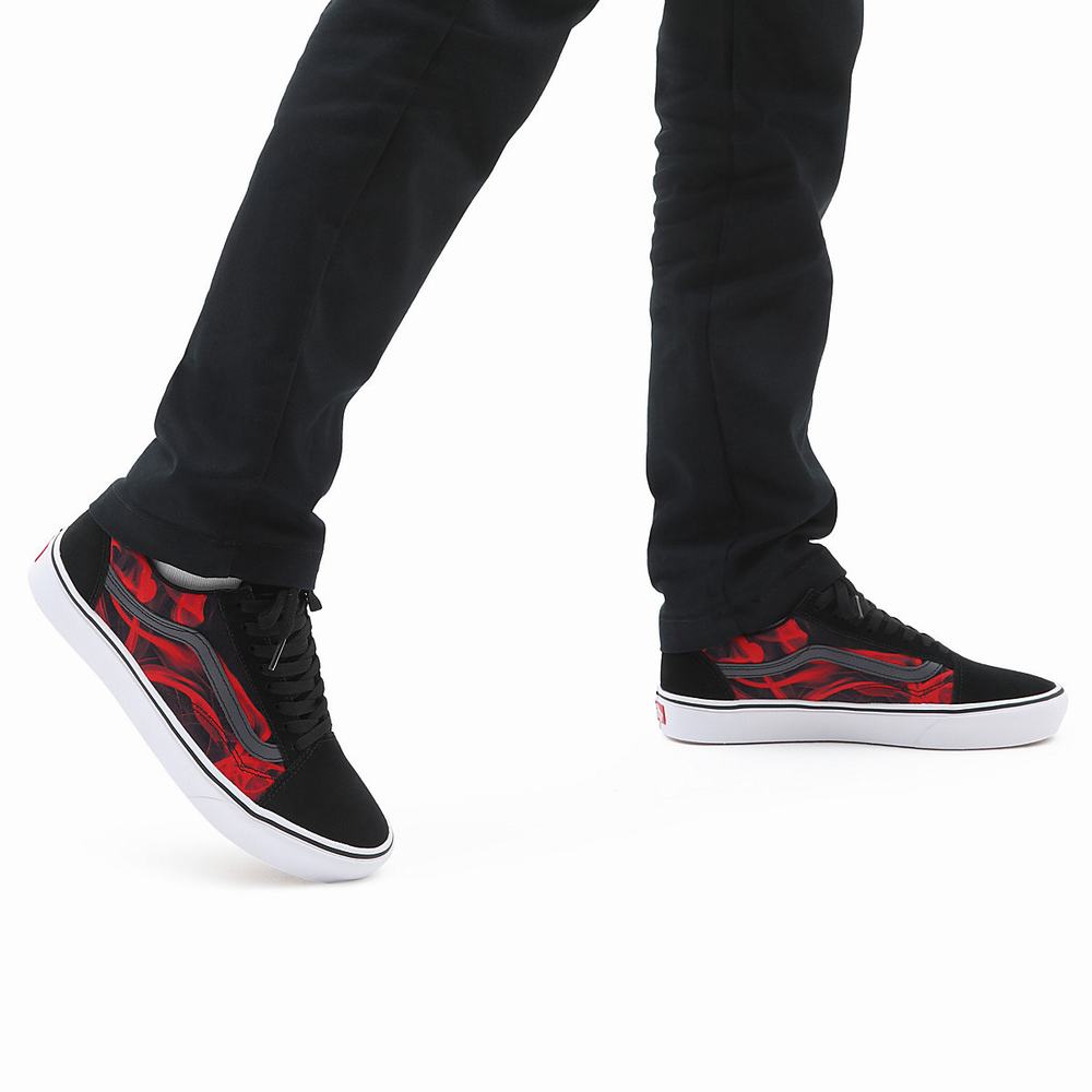 Men's Vans ComfyCush Old Skool Sneakers Black / Red | USA94658