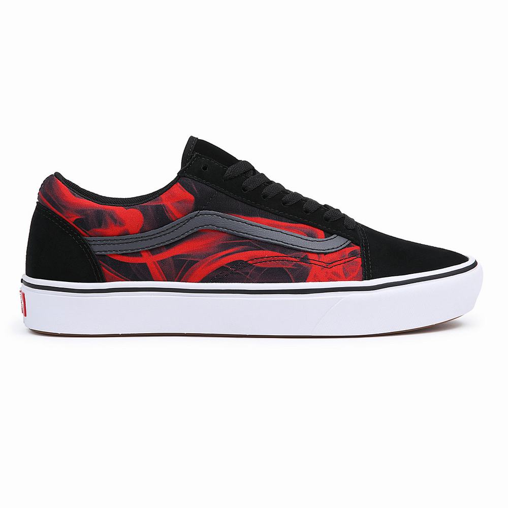 Men's Vans ComfyCush Old Skool Sneakers Black / Red | USA94658