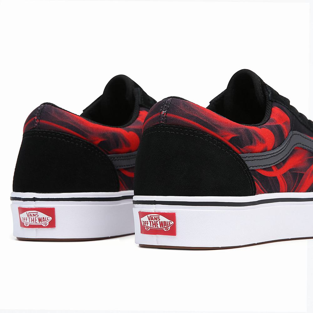 Men's Vans ComfyCush Old Skool Sneakers Black / Red | USA94658