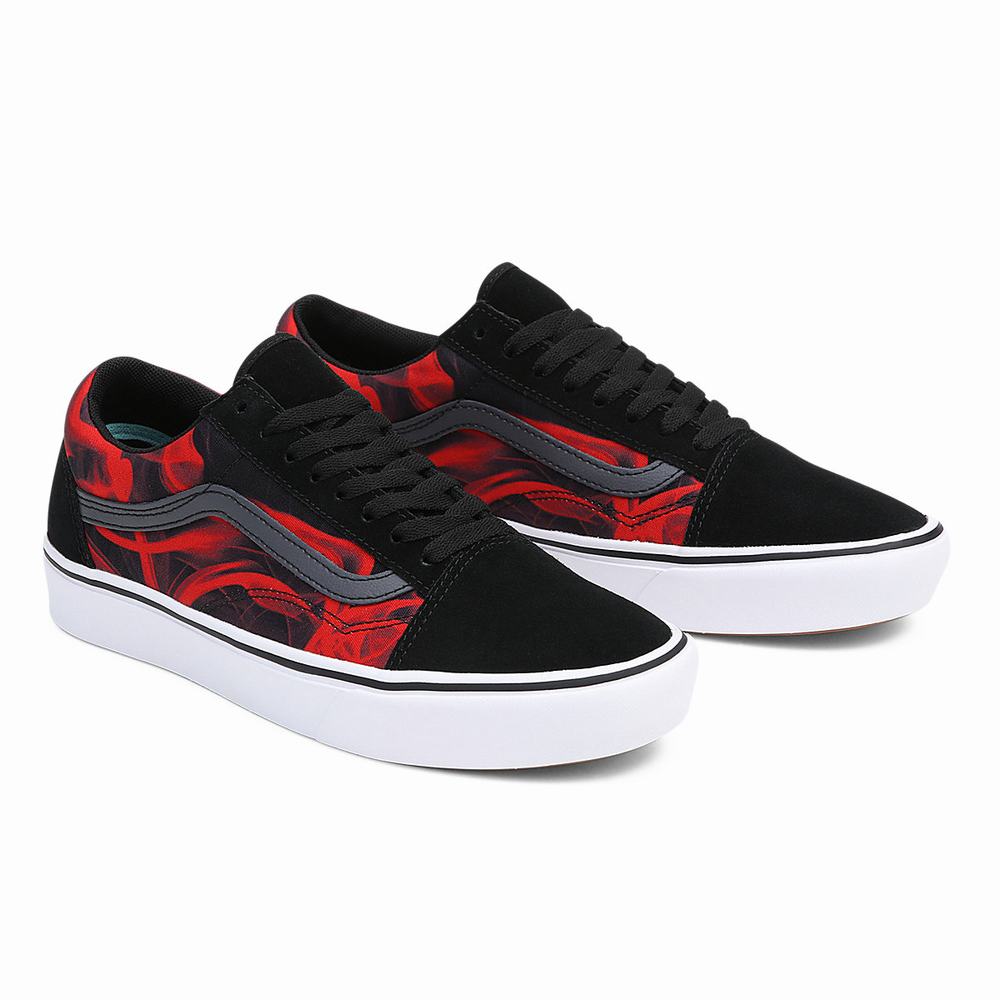 Men\'s Vans ComfyCush Old Skool Sneakers Black / Red | USA94658