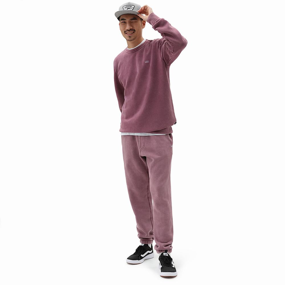 Men's Vans ComfyCush Wash Crew Sweatshirts Pink | USA80357