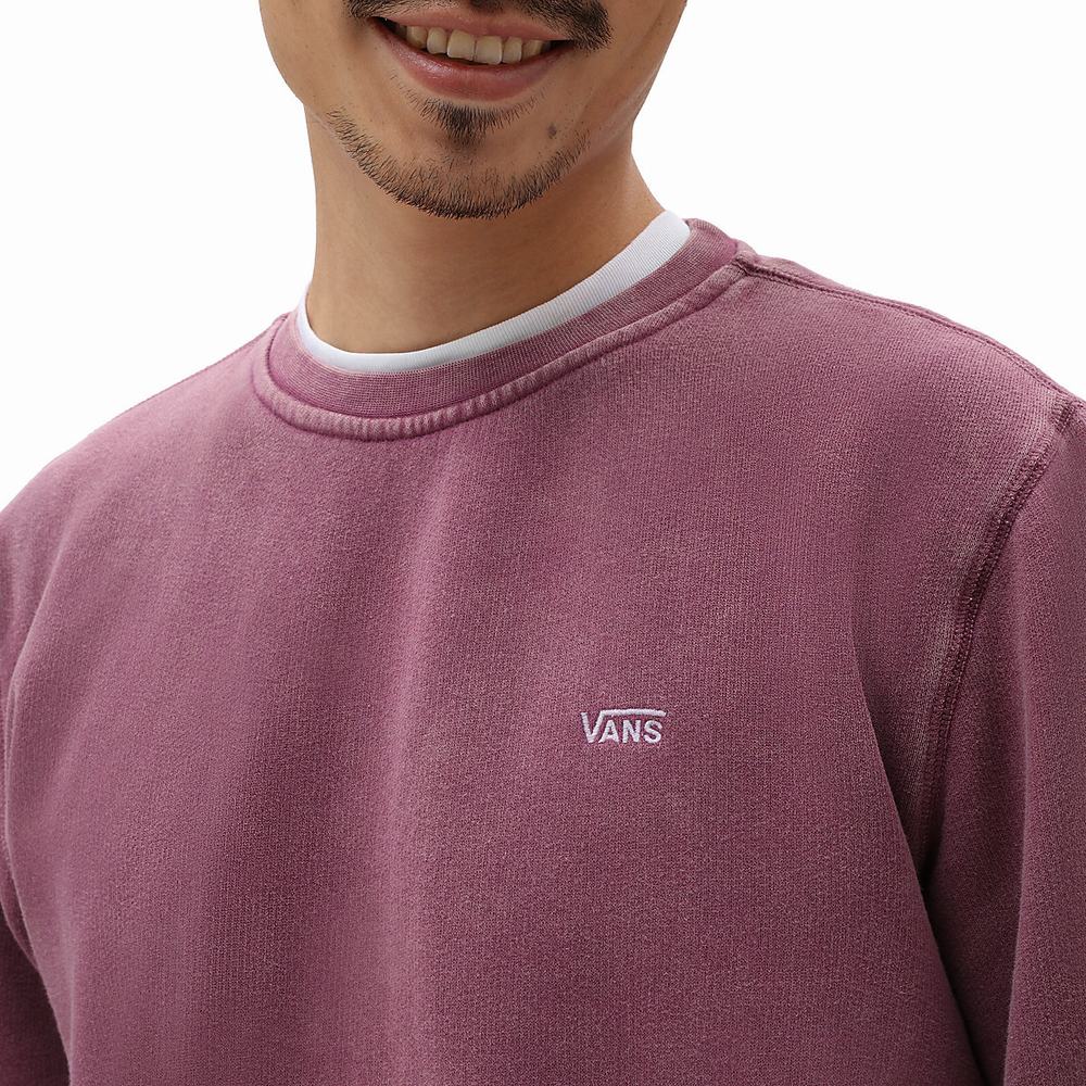 Men's Vans ComfyCush Wash Crew Sweatshirts Pink | USA80357