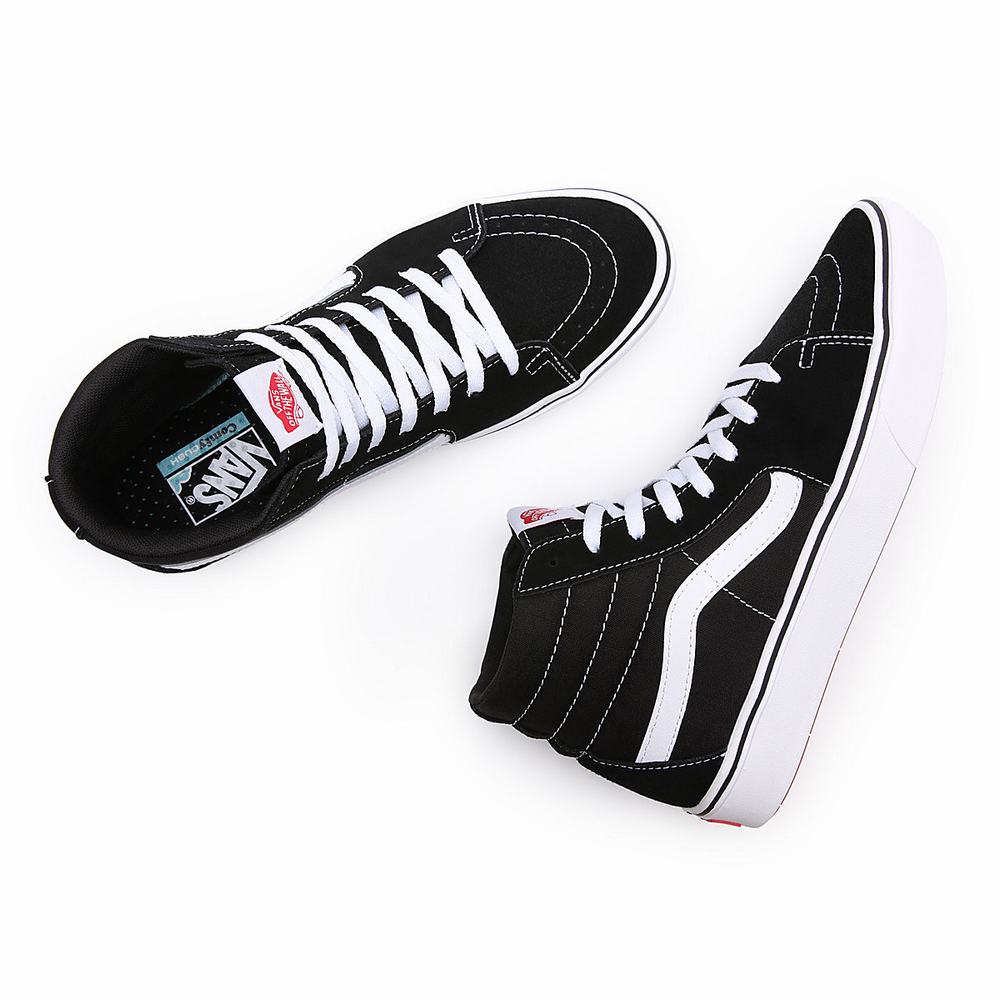 Men's Vans Comfycush Sk8-Hi Sneakers Black | USA01768