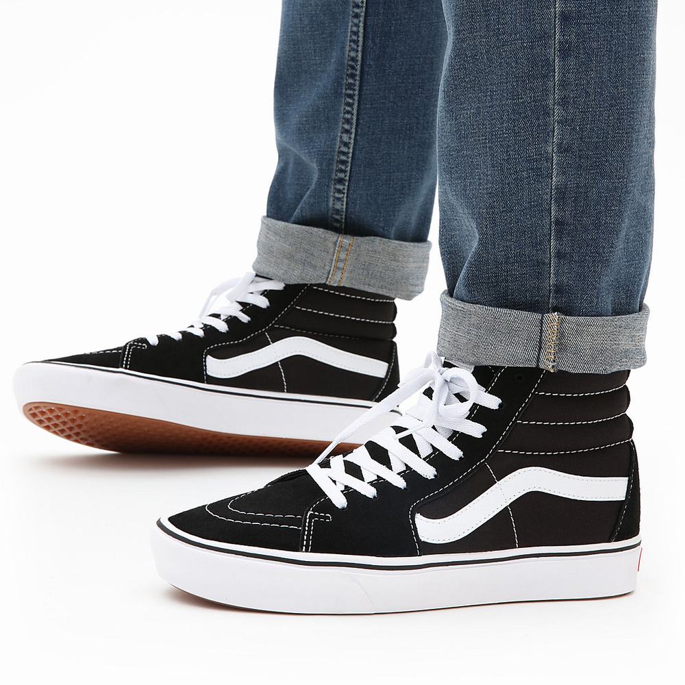 Men's Vans Comfycush Sk8-Hi Sneakers Black | USA01768