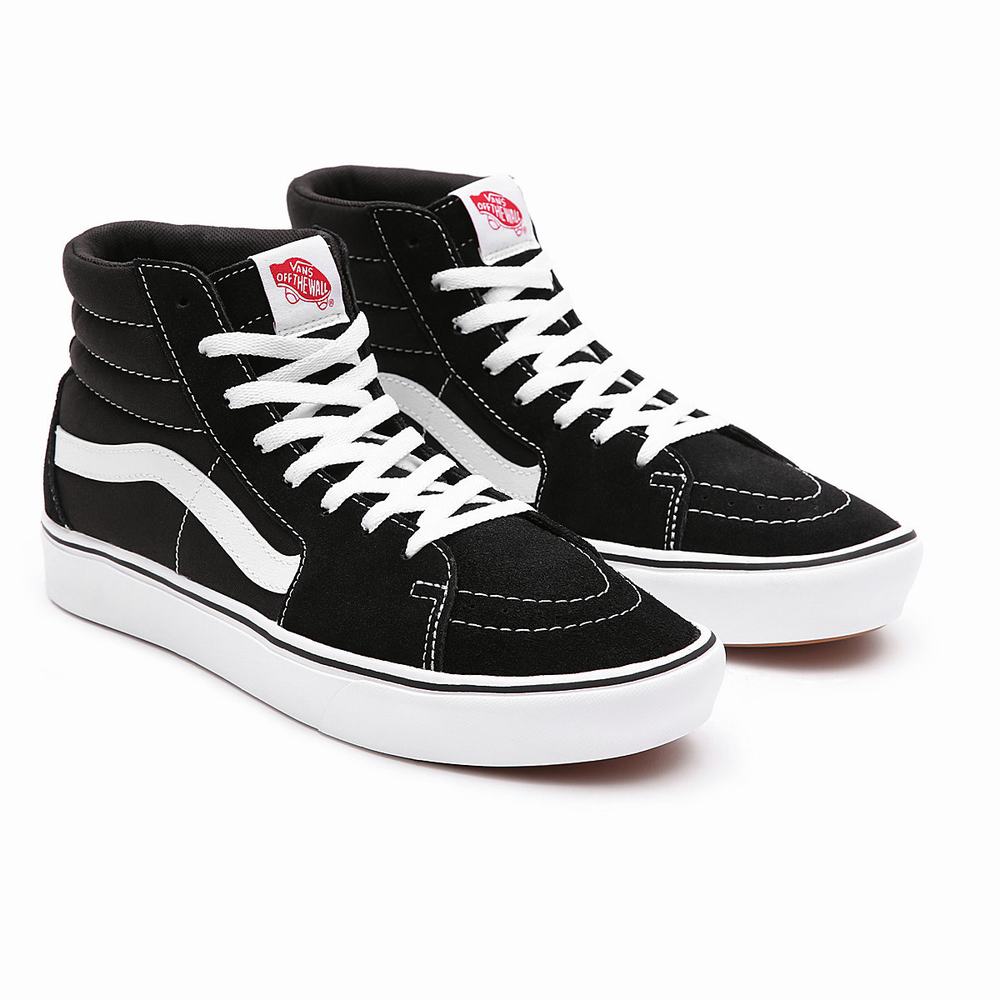 Men\'s Vans Comfycush Sk8-Hi Sneakers Black | USA01768