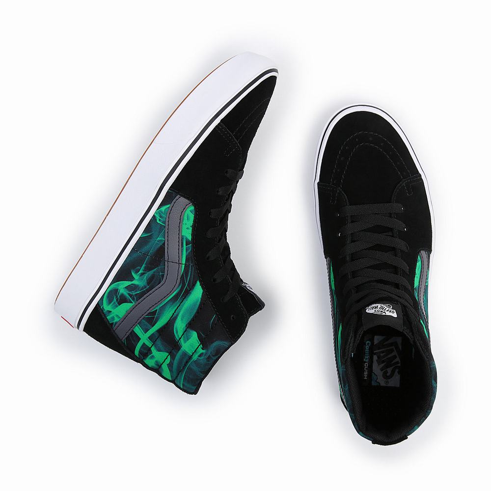 Men's Vans Comfycush Sk8-Hi Sneakers Black / Green | USA20574