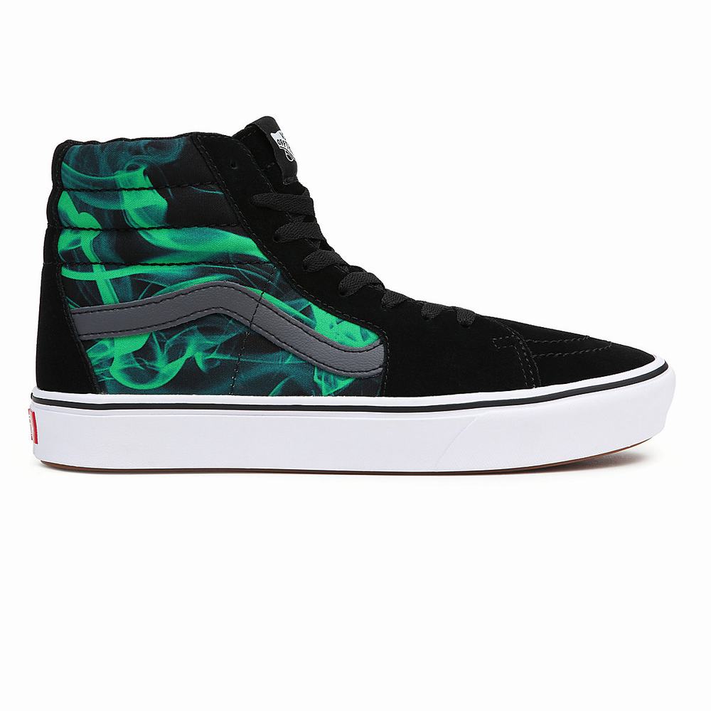 Men's Vans Comfycush Sk8-Hi Sneakers Black / Green | USA20574