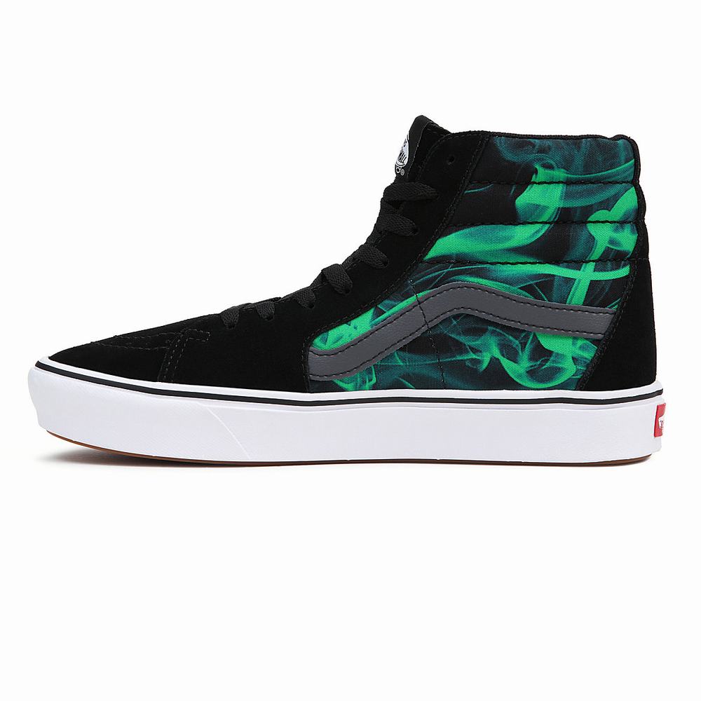 Men's Vans Comfycush Sk8-Hi Sneakers Black / Green | USA20574