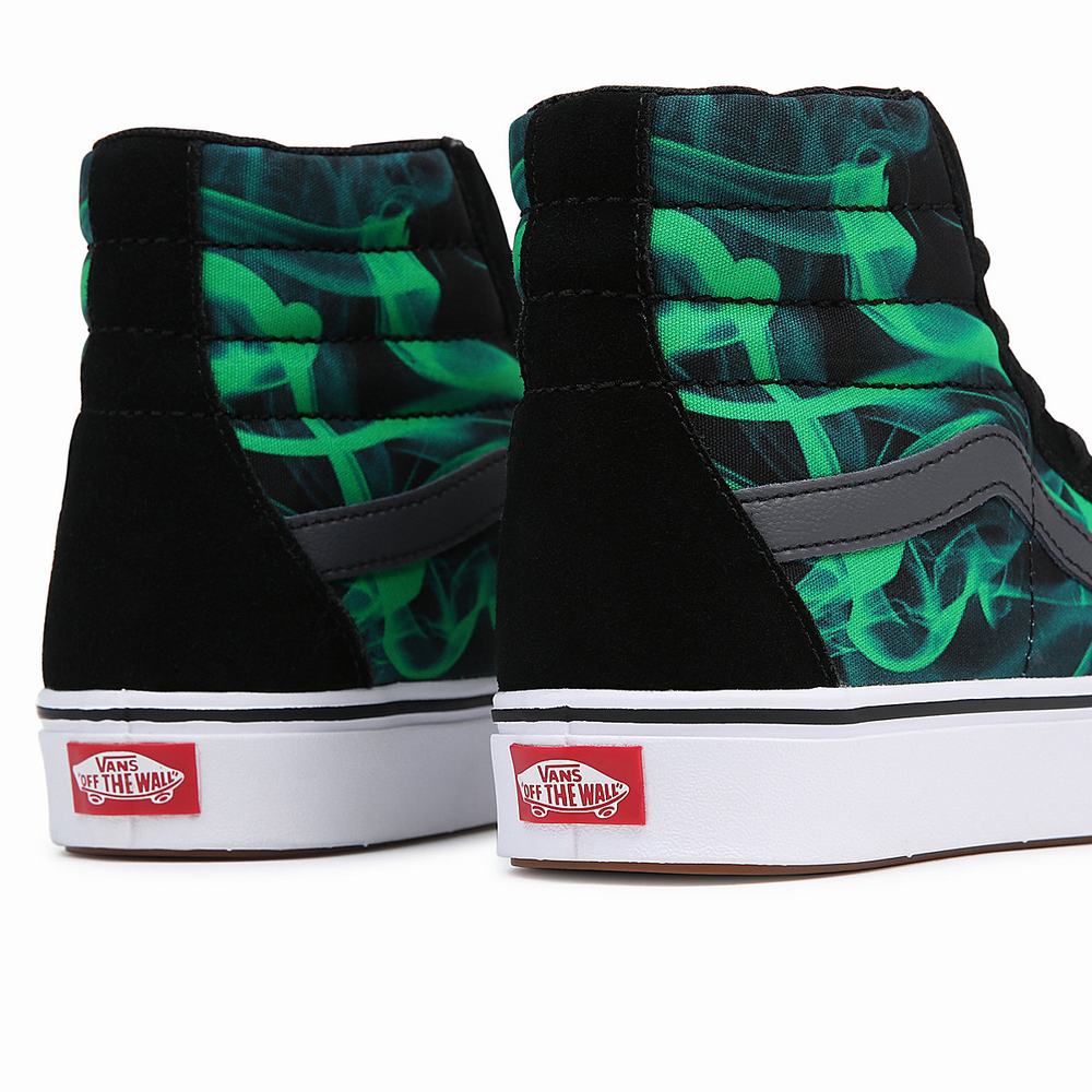 Men's Vans Comfycush Sk8-Hi Sneakers Black / Green | USA20574