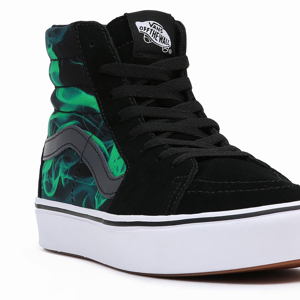 Men's Vans Comfycush Sk8-Hi Sneakers Black / Green | USA20574