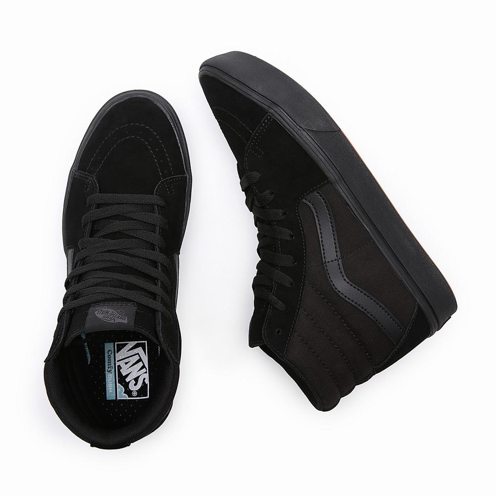 Men's Vans Comfycush Sk8-Hi Sneakers Black | USA67958