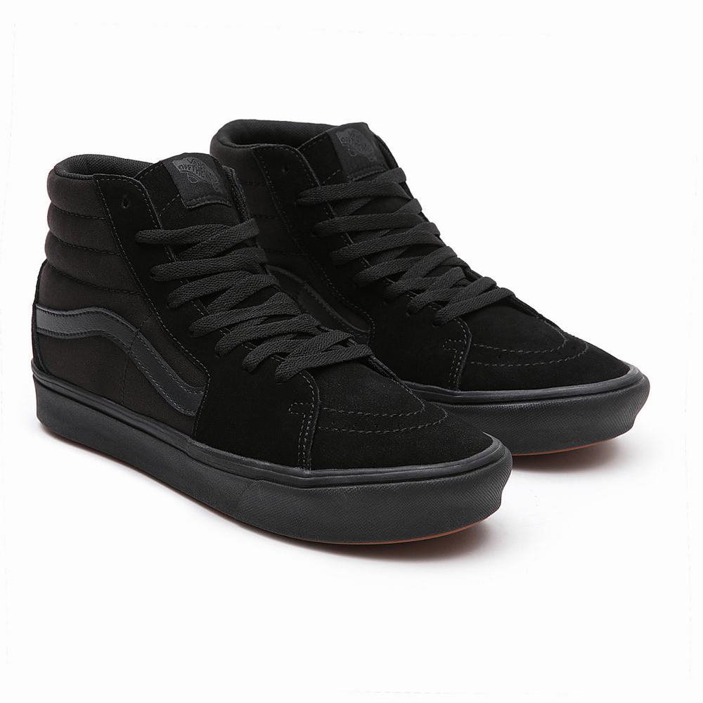 Men\'s Vans Comfycush Sk8-Hi Sneakers Black | USA67958