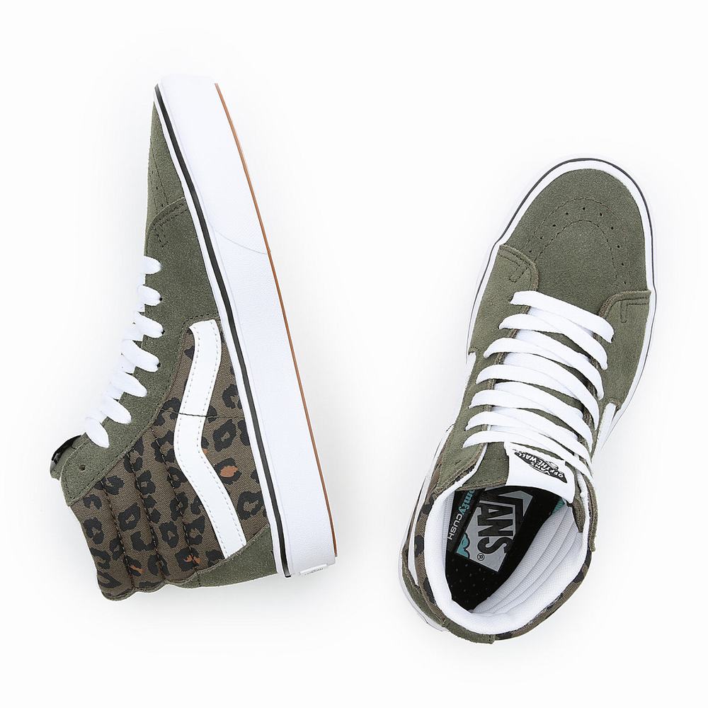 Men's Vans Comfycush Sk8-Hi Sneakers Green | USA91478