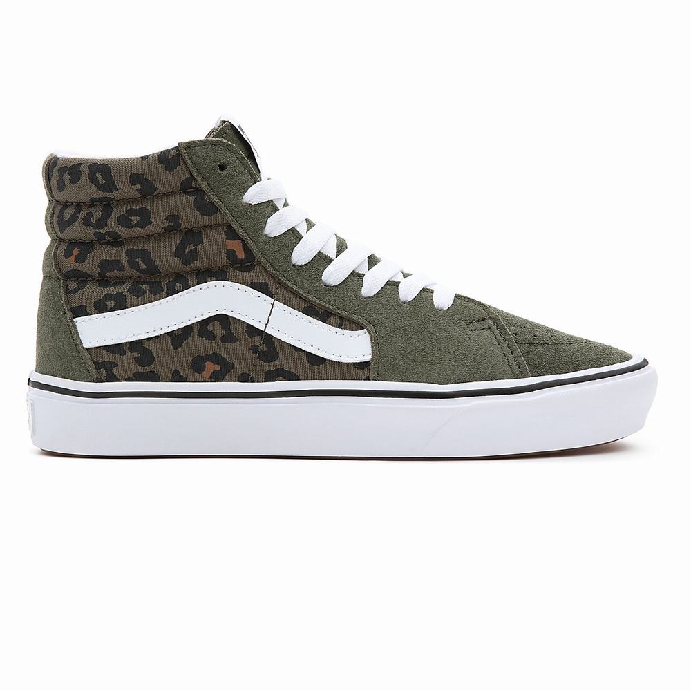 Men's Vans Comfycush Sk8-Hi Sneakers Green | USA91478