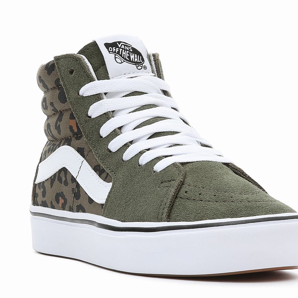 Men's Vans Comfycush Sk8-Hi Sneakers Green | USA91478