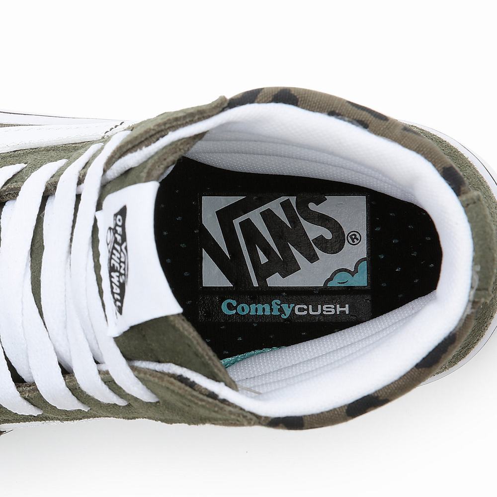 Men's Vans Comfycush Sk8-Hi Sneakers Green | USA91478