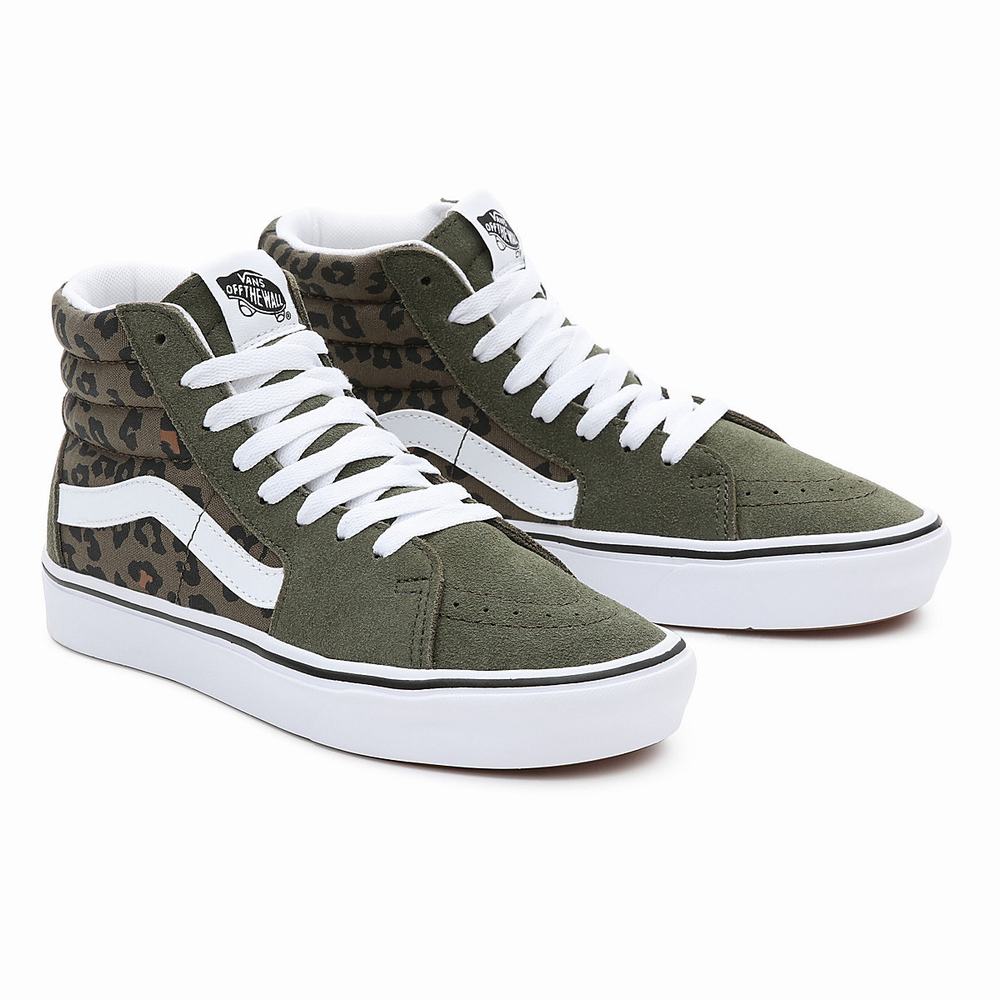 Men\'s Vans Comfycush Sk8-Hi Sneakers Green | USA91478