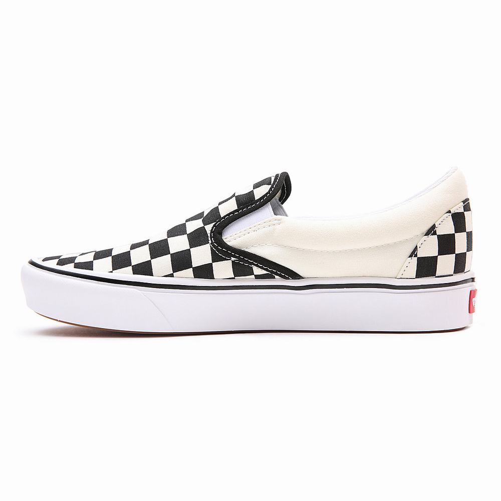 Men's Vans Comfycush Slip On Shoes Black / White | USA08914