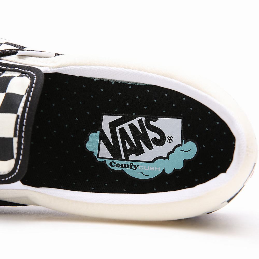 Men's Vans Comfycush Slip On Shoes Black / White | USA08914