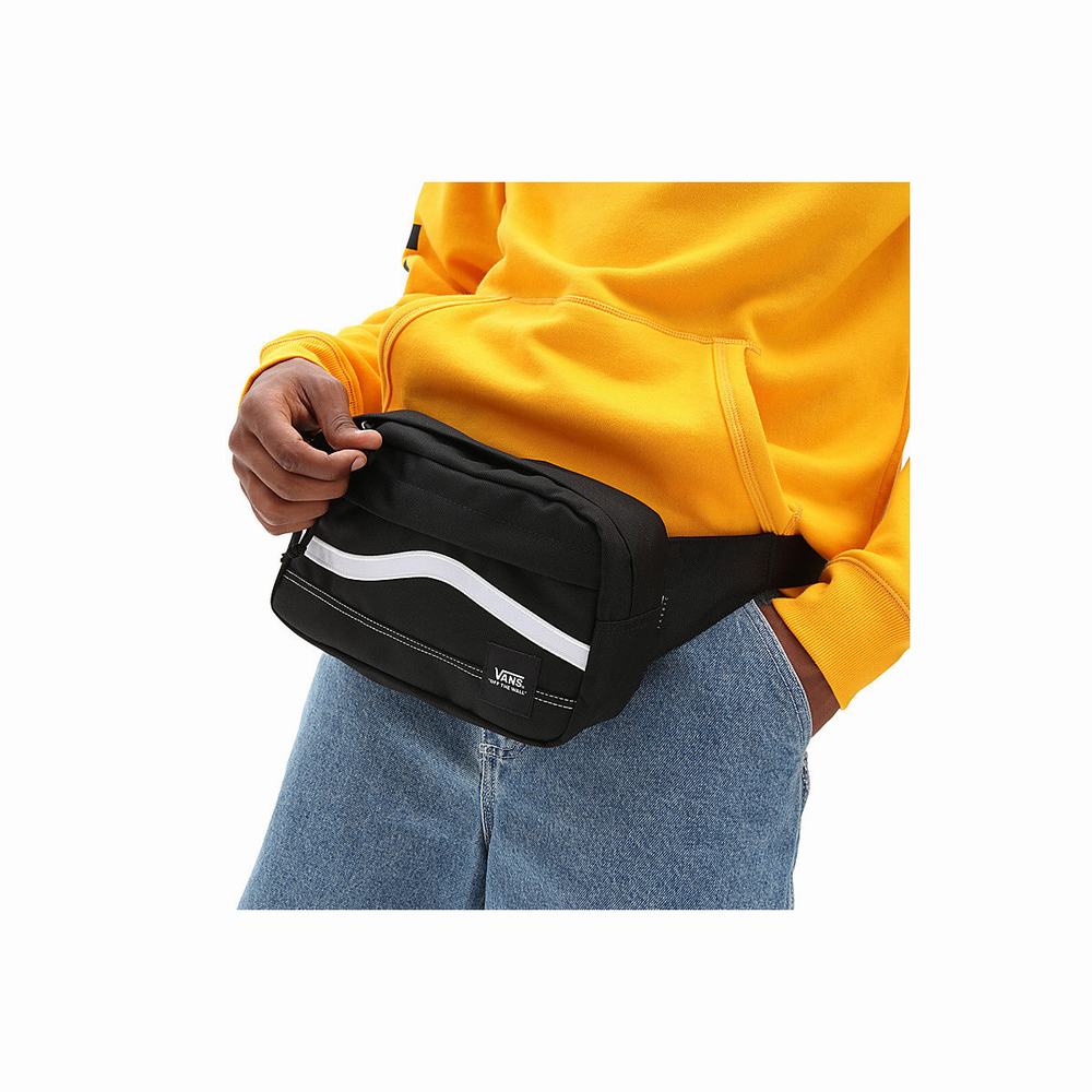 Men's Vans Construct Cross Body Bags Black / White | USA53490