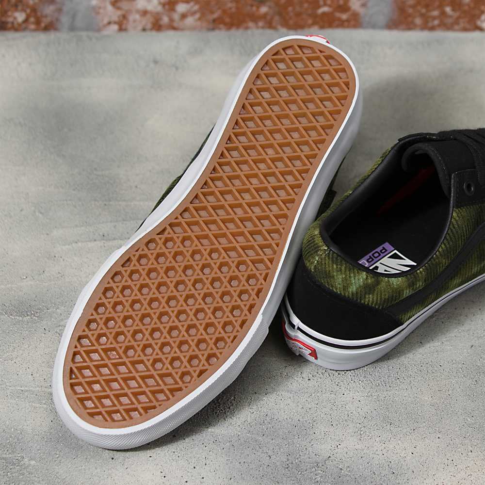 Men's Vans Corduroy Skate Old Skool Skate Shoes Black / Green | USA18376