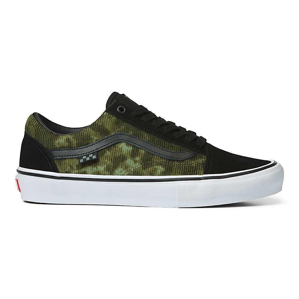 Men's Vans Corduroy Skate Old Skool Skate Shoes Black / Green | USA18376