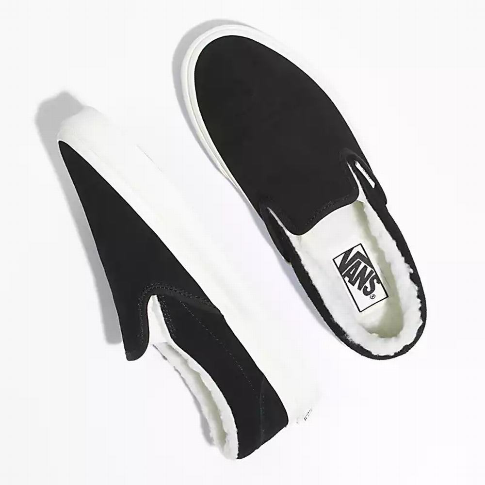 Men's Vans Cozy Hug Classic Slip On Shoes Black | USA01968