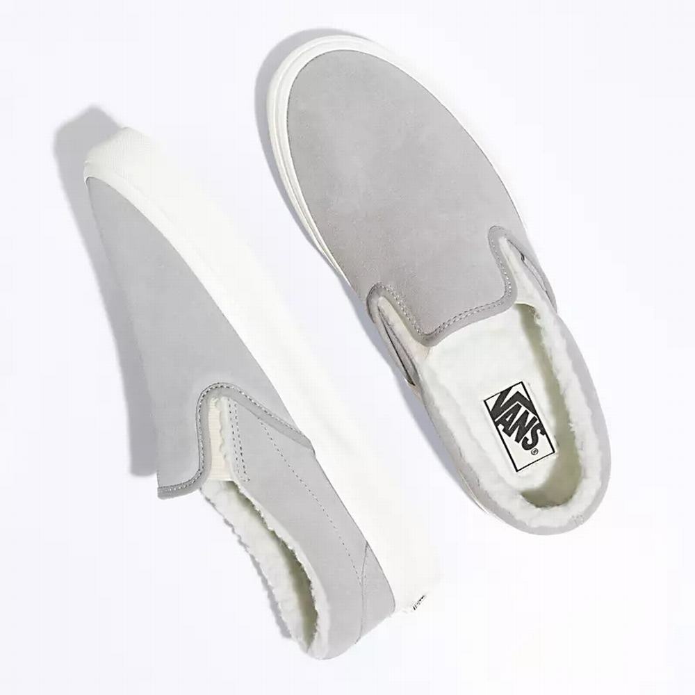 Men's Vans Cozy Hug Classic Slip On Shoes Grey | USA24071