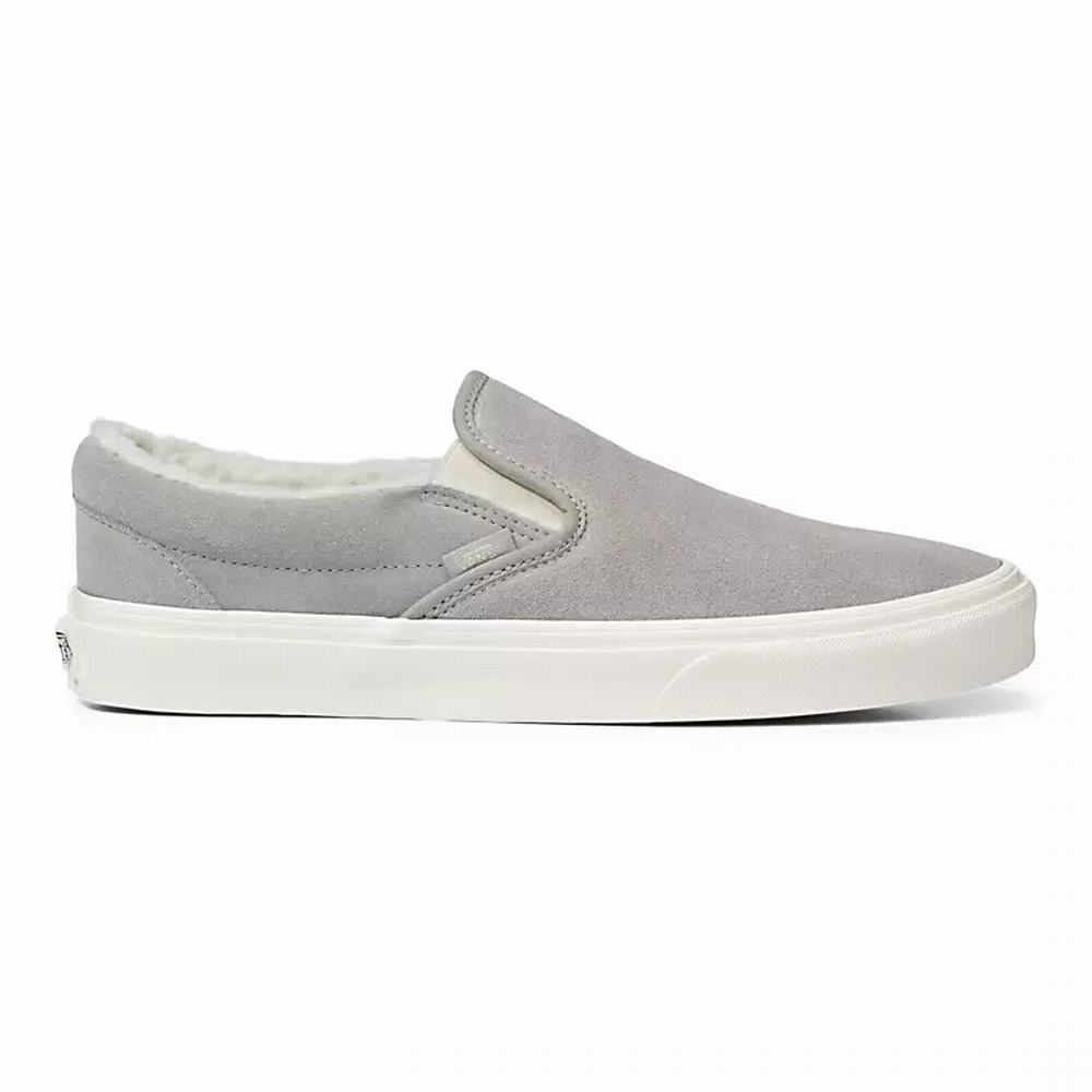 Men's Vans Cozy Hug Classic Slip On Shoes Grey | USA24071